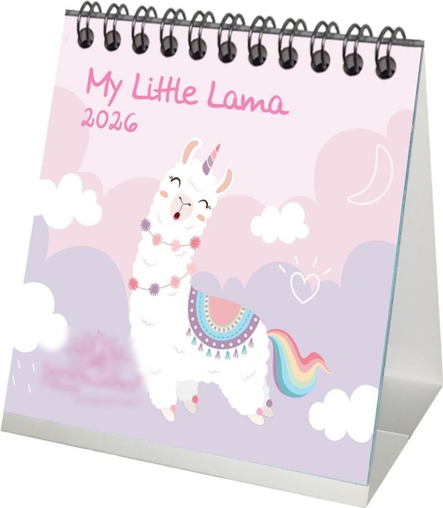 My little Lama Tischkalender 10cm x 10cm für 2026 Lama Alpaka - Seelenzauber
