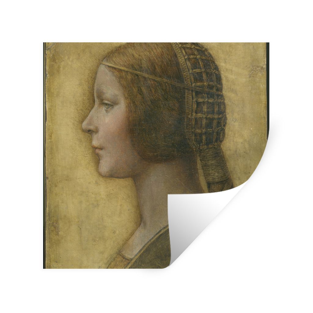 MuchoWow Wandtattoo Wandsticker Wandaufkleber La Bella Principessa - Leonardo da Vinci 80x80 cm Selbstklebend und Repositionierbar - Wierderverwe...