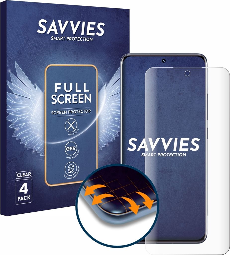 4x Savvies Fullscreen Schutzfolie für Xiaomi 12 Produktbild 