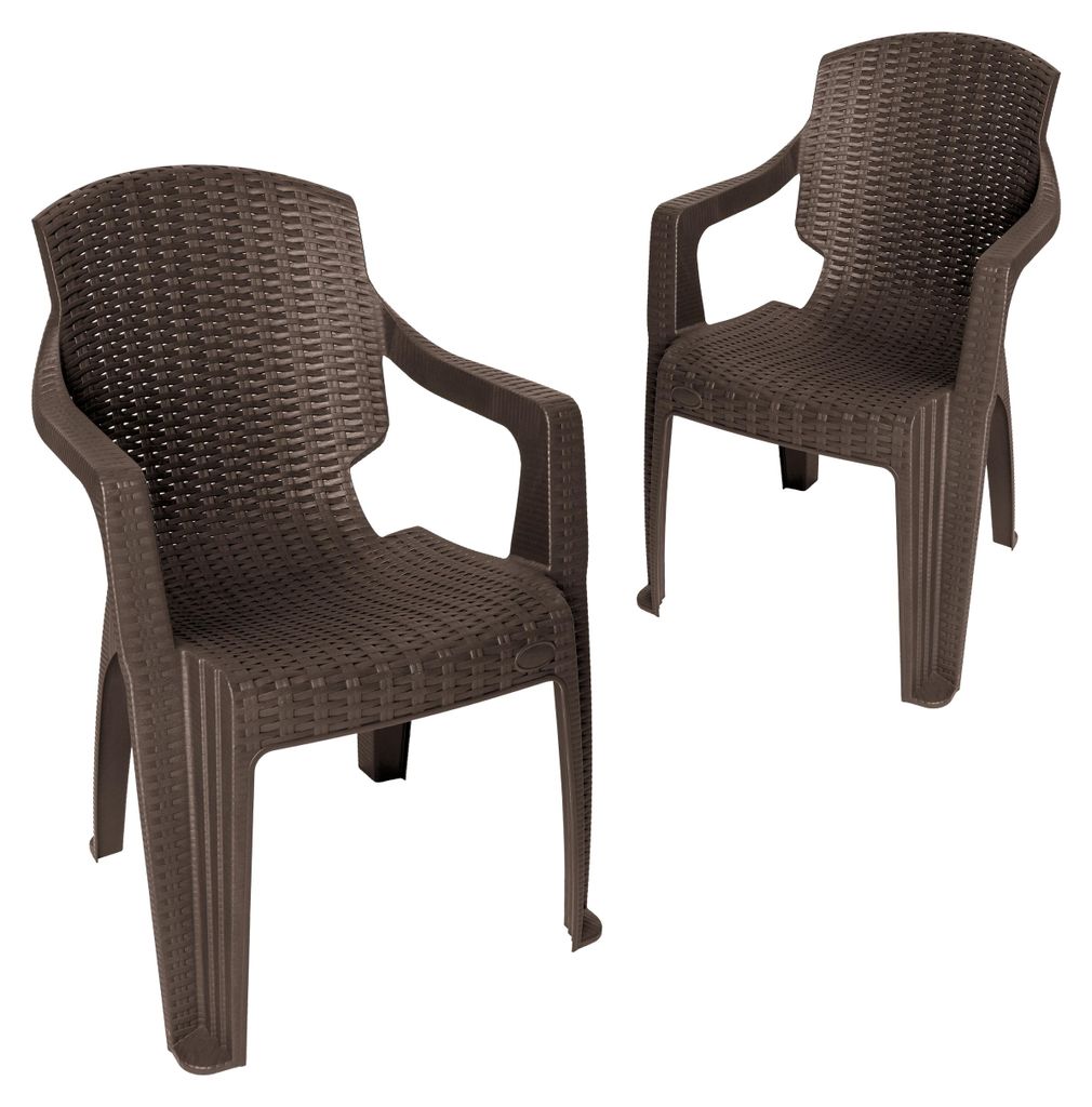 Garronda 2 Stk. Gartenstühle stapelbar Rattan-Optik GD-0254 Produktbild 