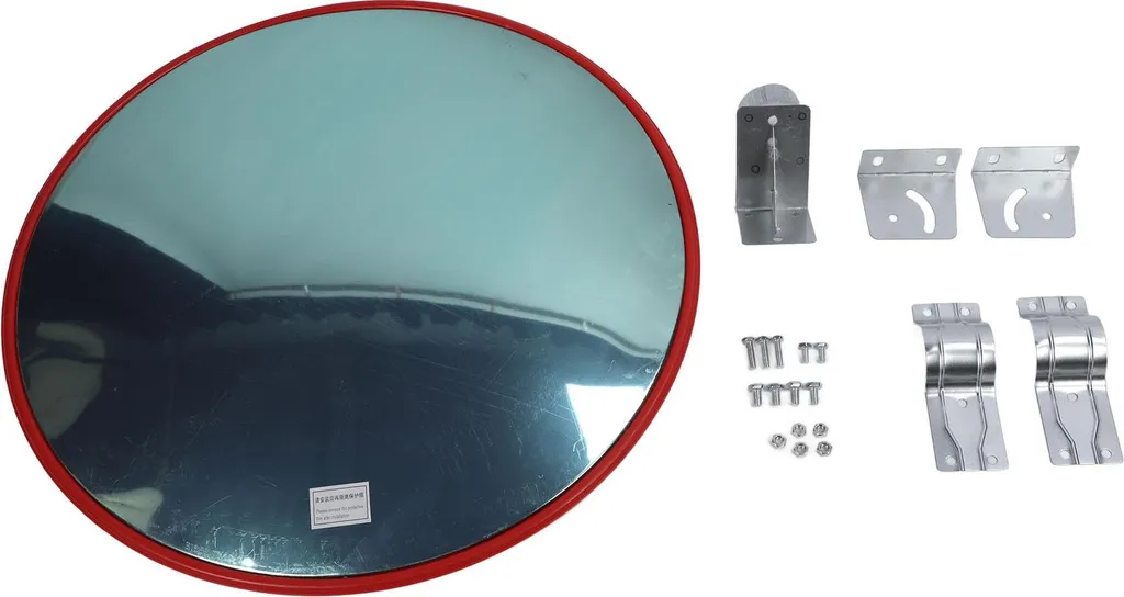 Miroir convexe rond 30 pouces - Miroir de sécurité avec support réglable