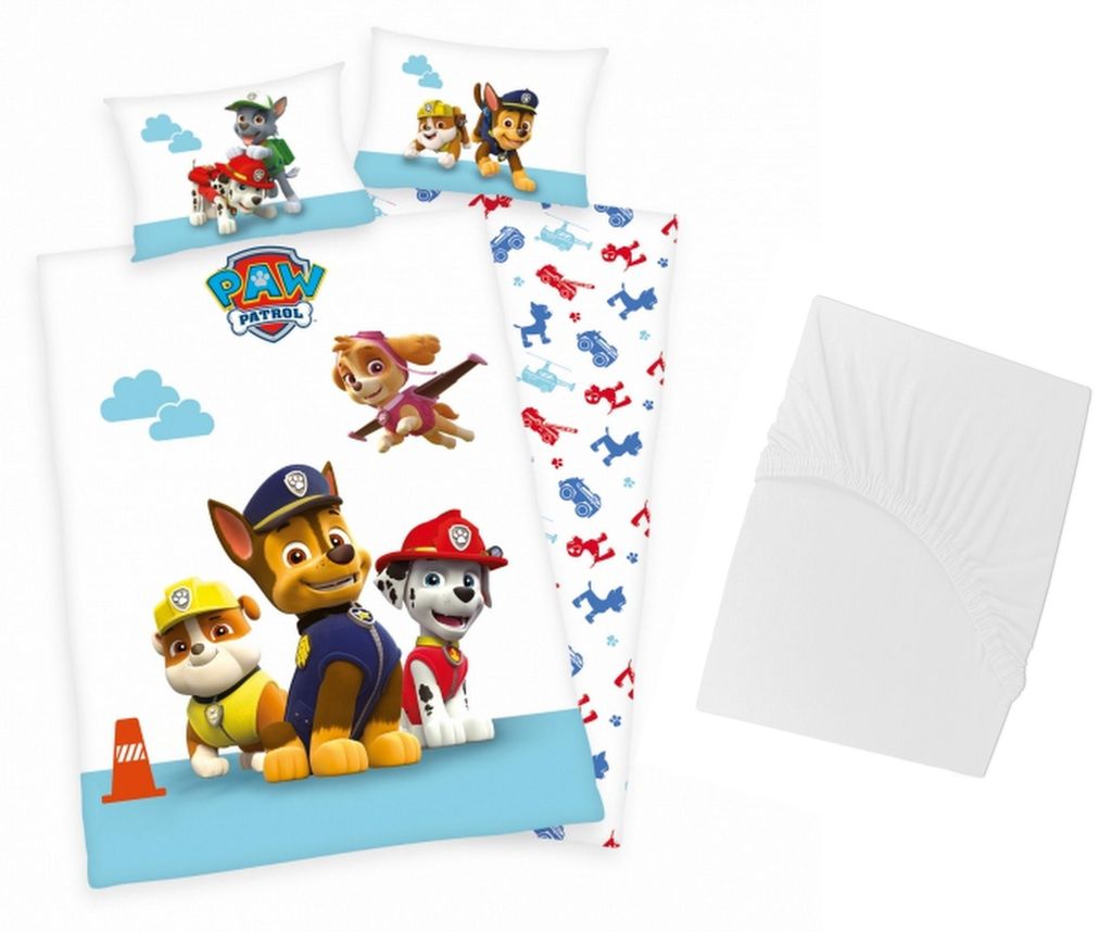 3 tlg Baby Bettwäsche Set - Paw Patrol - Renforcé - 40x60 Produktbild 