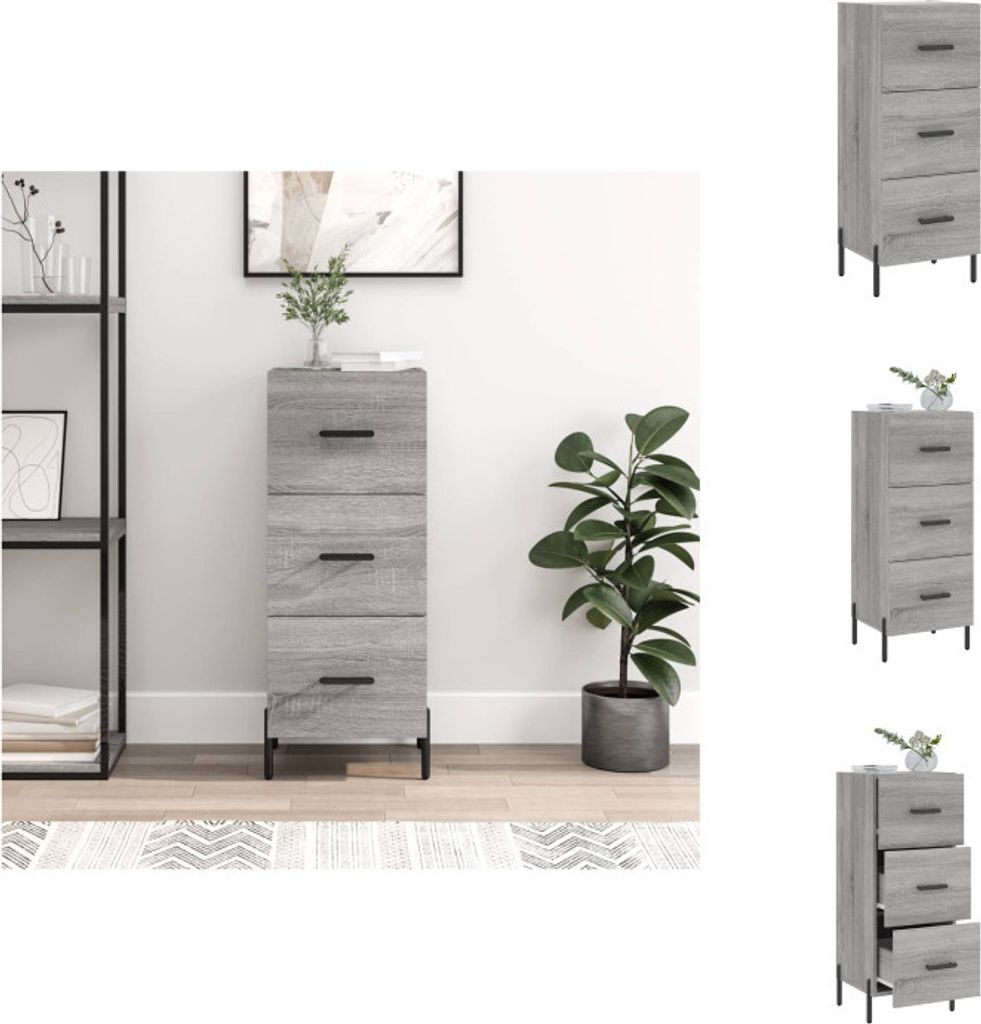 vidaXL Sideboard Grau Sonoma 34,5x34x90 cm Holzwerkstoff - Sideboards