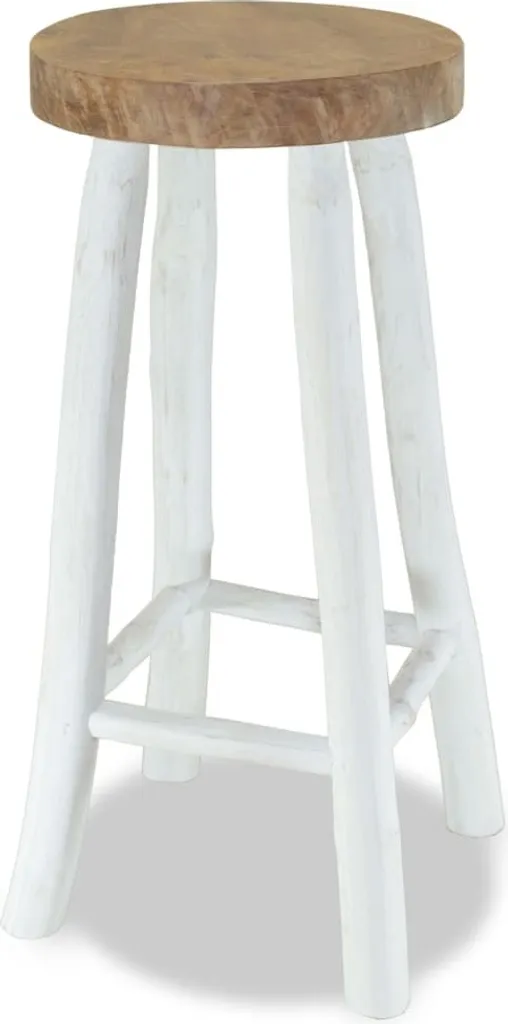 Tabouret de Bar pour Cuisine Ouverte en Teck Massif - Confort et Style