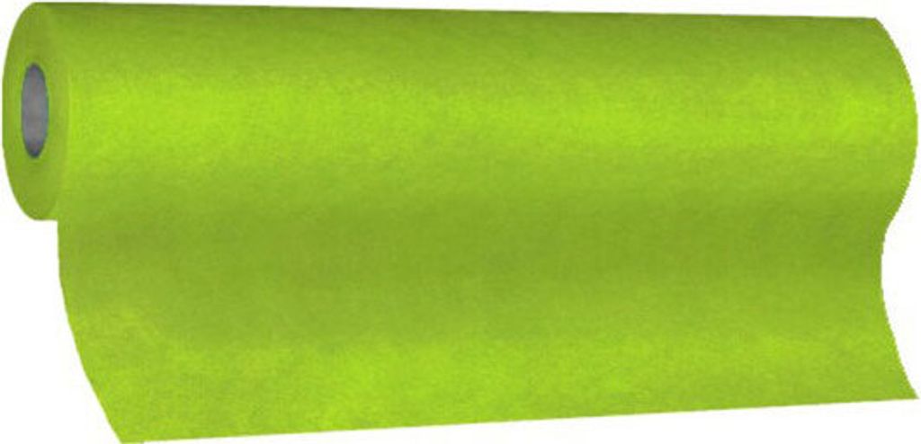1x Tischläufer Airlaid 24m x 40cm - alle 120cm perforiert stoffähnlich gelbgrün