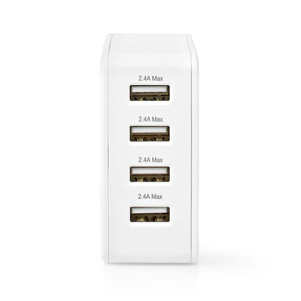 Chargeur secteur 24W avec 4 ports USB-A charge rapide pour smartphone
