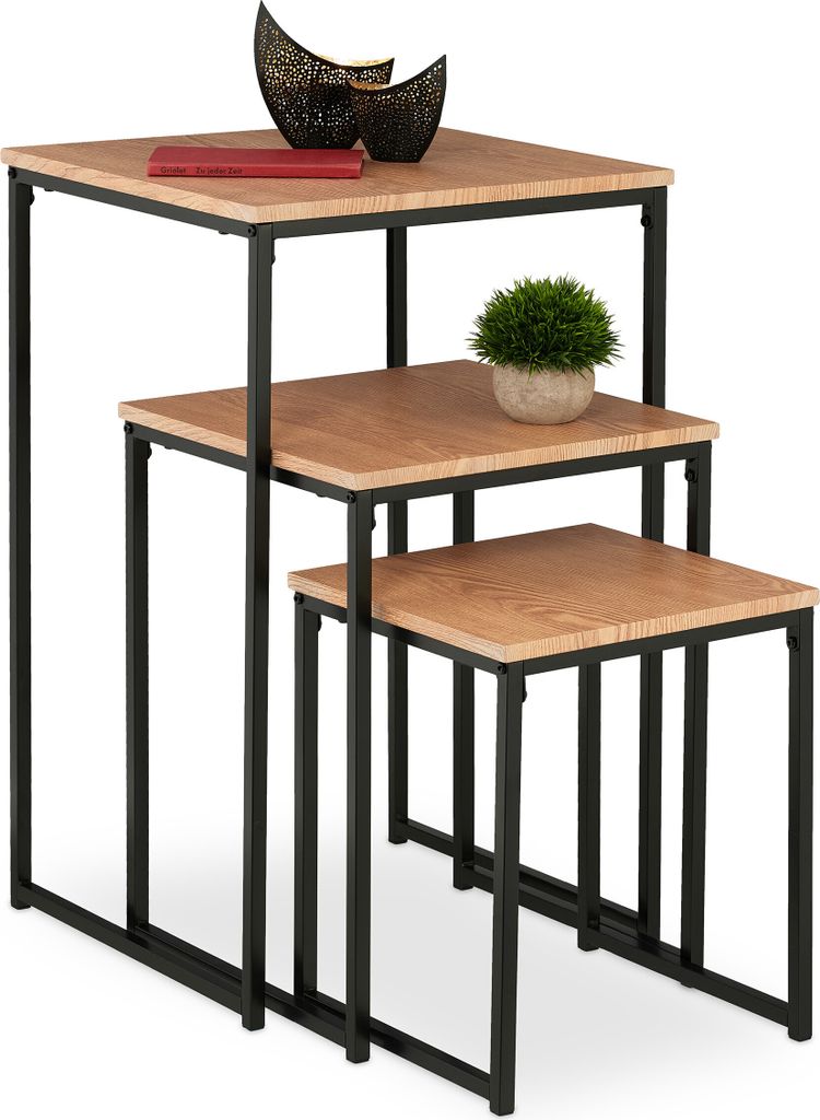 relaxdays Beistelltisch 3er Set