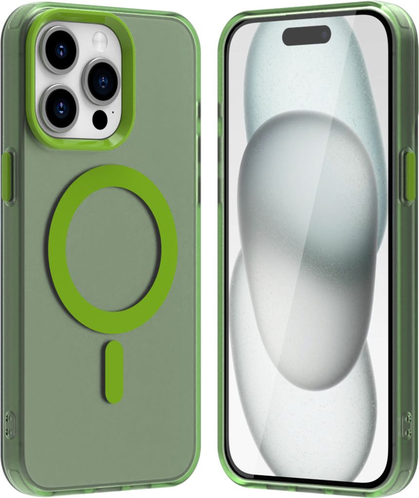 Handyhülle für iPhone 16 Pro Max, Hülle Kompatibel mit MagSafe, Schlank Durchscheinend Matt Stoßfest Schutzhülle Grün