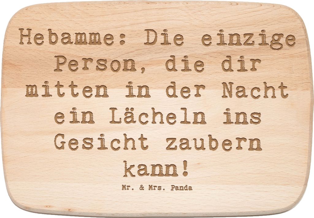 Mr. & Mrs. Panda Frühstücksbrettchen Spruch Hebamme Lächeln - Transparent - Geschenk, Holzbrettchen, Hebammenarbeit, Holzbrett, Berufsleben, Ber...
