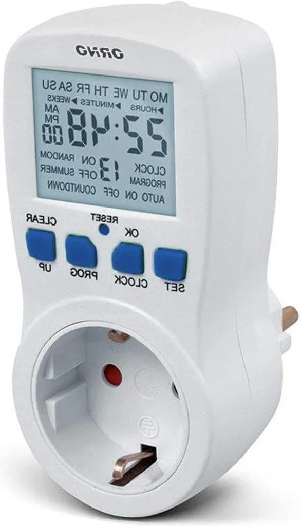 Programmateur électrique de prise avec 16 programmes et mode aléatoire