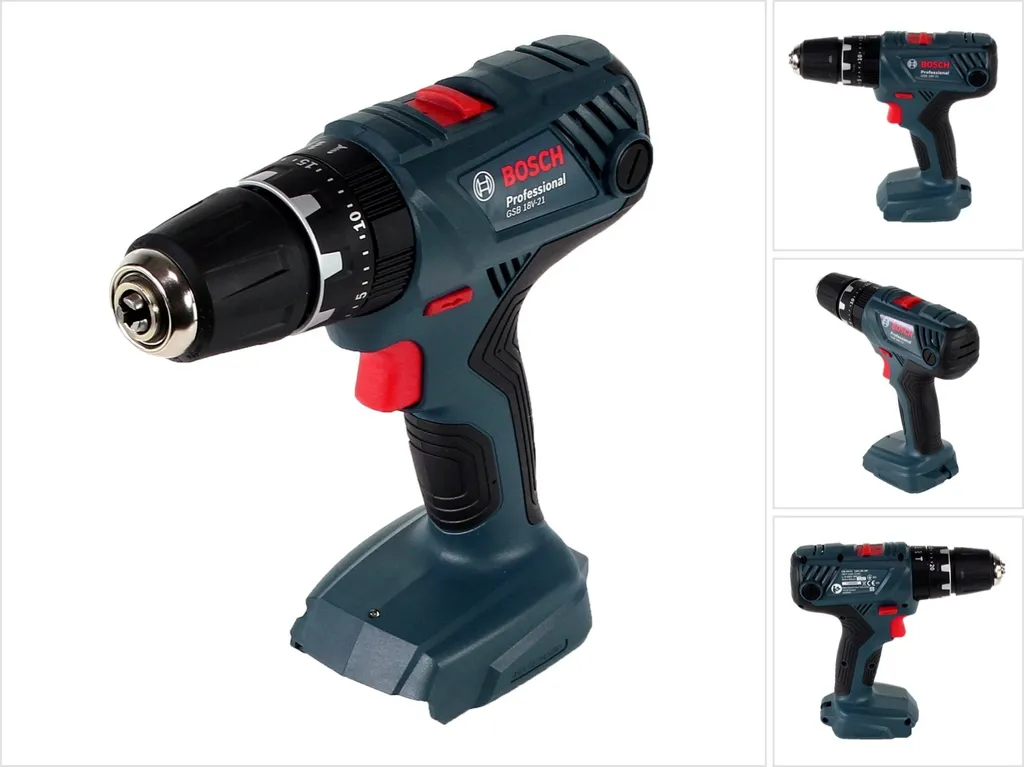 Trapano a percussione a batteria Bosch Professional GSB 18V-21 18V 55Nm solo - senza batteria, senza caricabatterie