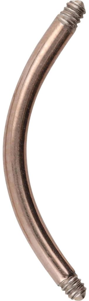 Bauchnabel-Piercing, Rook Piercing Chirurgenstahl Banane ohne Kugeln RoséGold Stablänge: 11mm | Stabstärke: 1,2mm