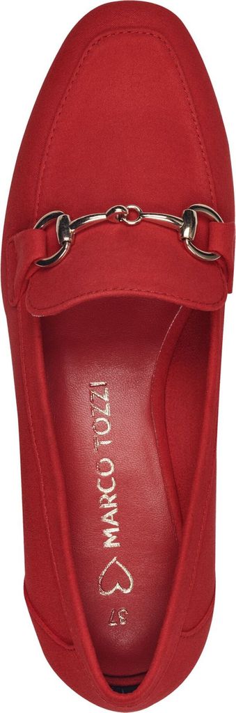 MARCO TOZZI Damen Slipper Loafer Zierspange 2-24212-42, Größe:41 EU, Farbe:Rot