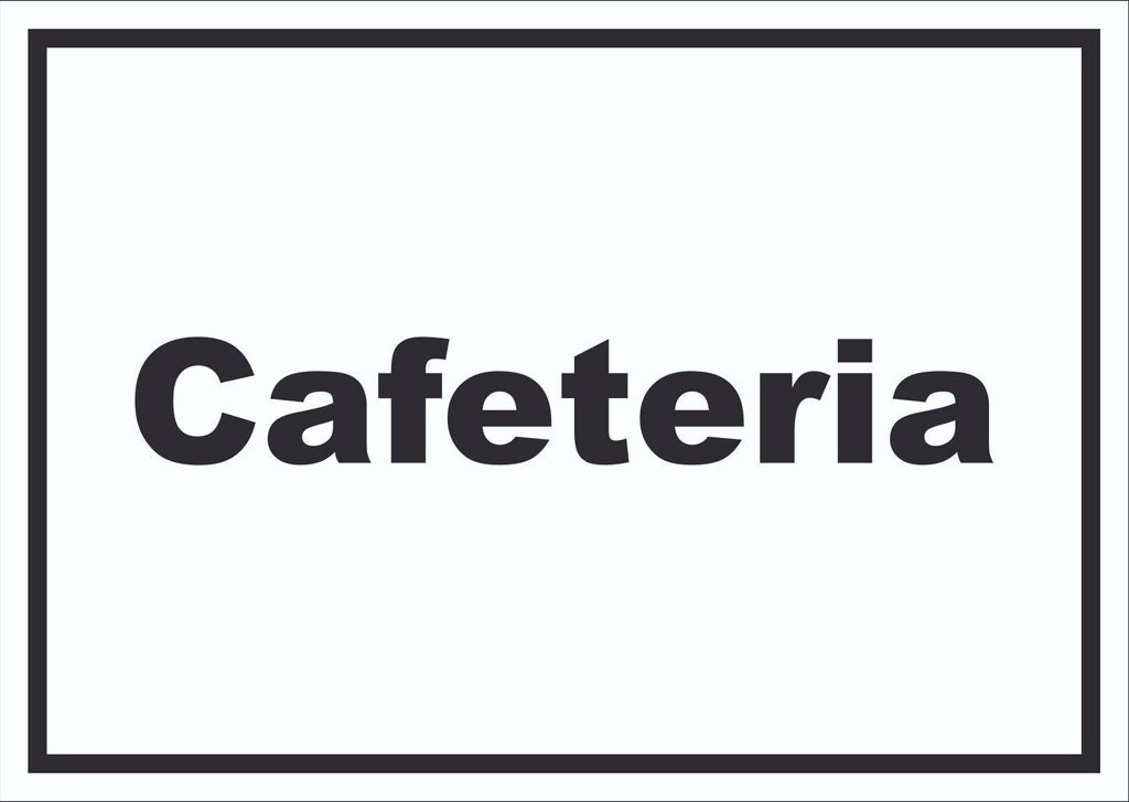 Cafeteria Schild mit Text Restaurant mit Selbstbedienung waagerecht A4 Rückseite selbstklebend
