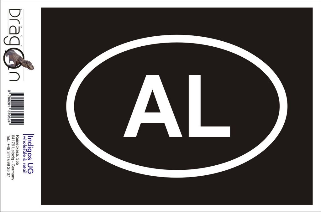 Aufkleber / Autoaufkleber - JDM / Die cut / Auto / OEM - Albanien AL - 160x110 mm silber - Heckscheibe / Heckscheibenaufkleber