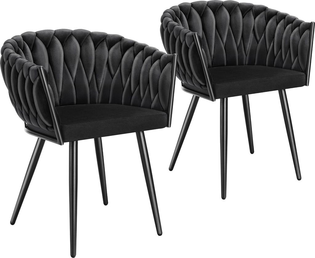 Set de chaises de salle à manger Astano velours design noué Image du produit 
