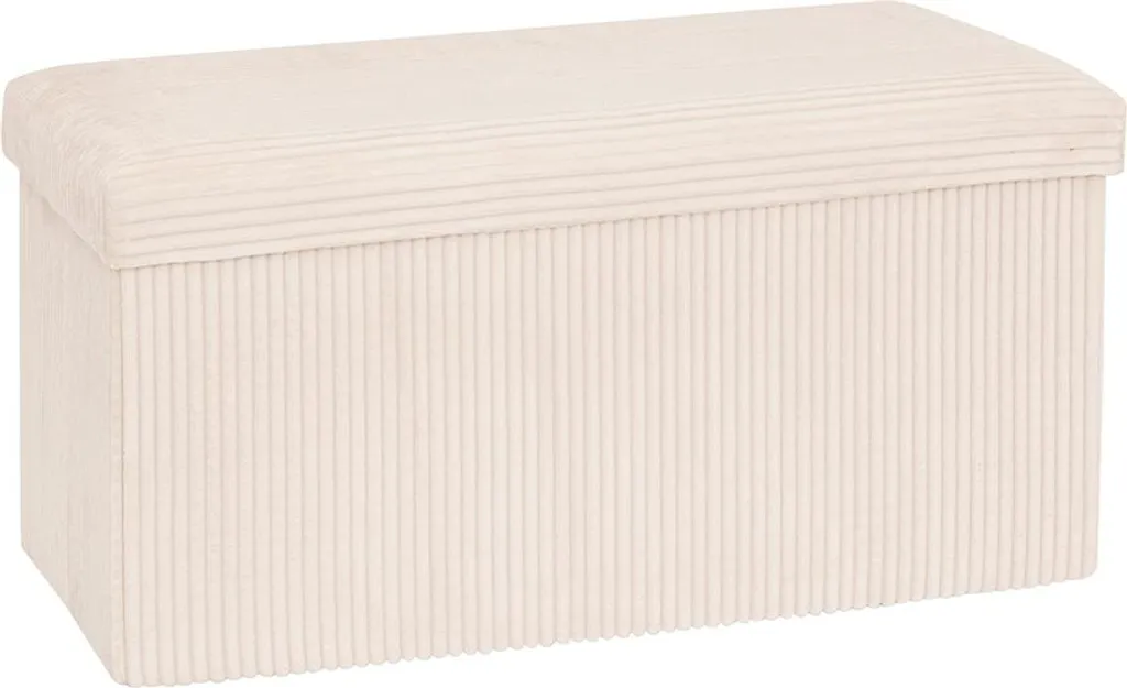 Pouf avec Boîte de Rangement Intégrée Calie Beige - Assise Confort