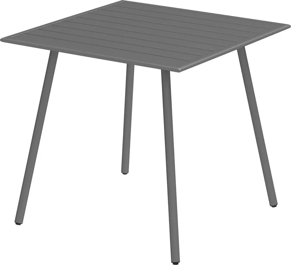 Table de jardin Aosom 80x80 cm en acier gris résistant aux intempéries