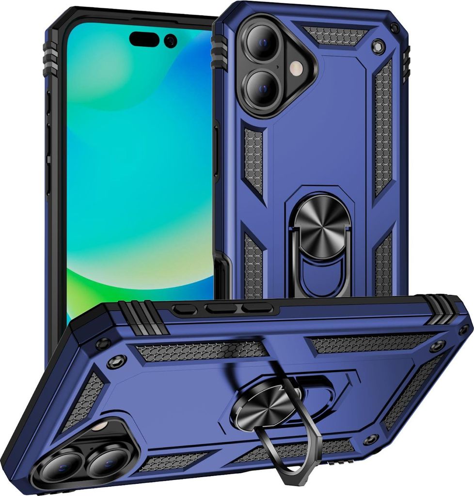 Armor Shield Handyhülle für Apple iPhone 16 Plus Hülle Ultra Hybrid Case Schutzhülle, Blau