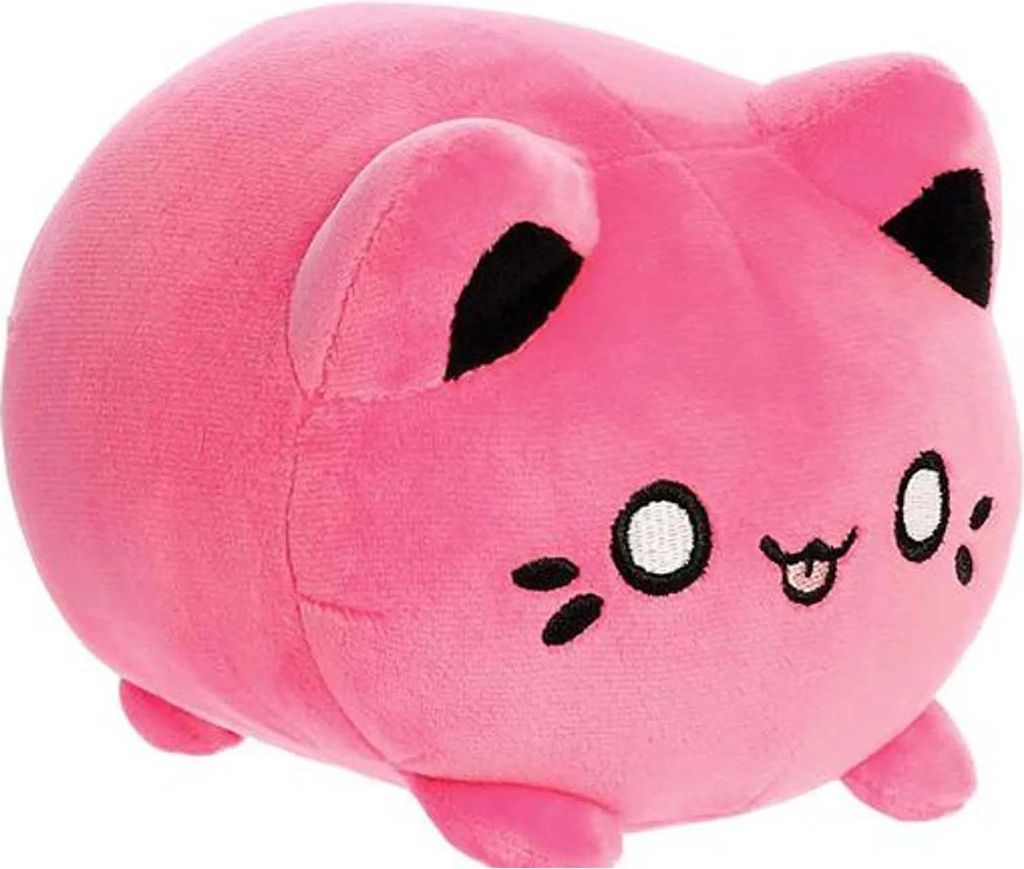 Tasty Peach, 9 cm Kawaii Kuscheltier Meowchi Mini Katze aus Polyester, Rosa