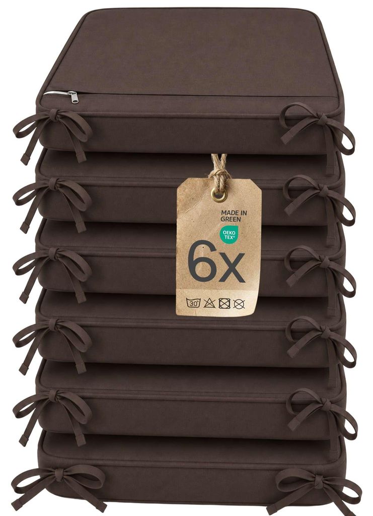 Sitzkissen Stuhlkissen Indoor & Outdoor 6er Set 45x45 cm - Produktbild 