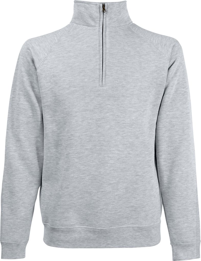 Fruit Of The Loom Herren Sweatshirt mit Reißverschluss bis zur Brust BC358 (S) (Grau)