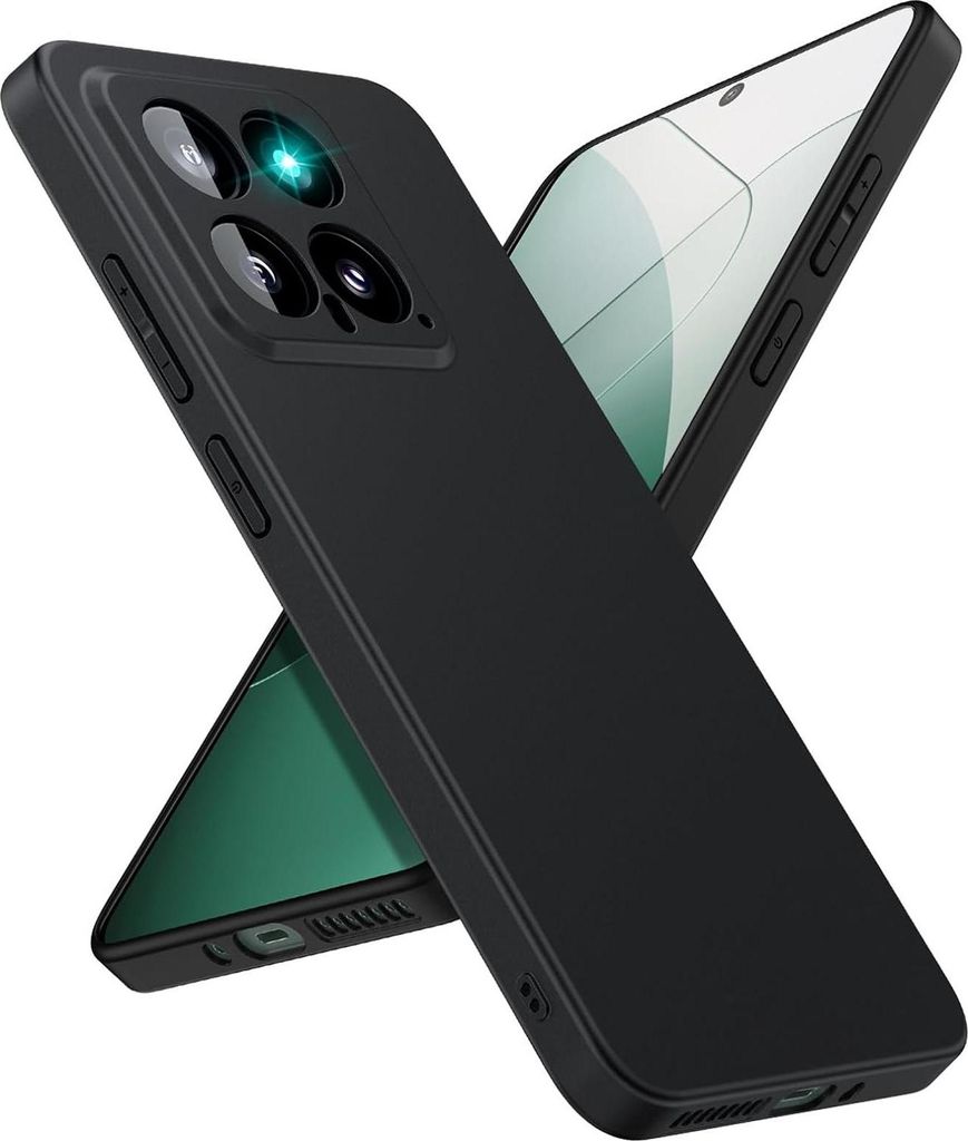 Silikon Hülle für Xiaomi 14 Schutzhülle Matt Schwarz Backcover Handy Case