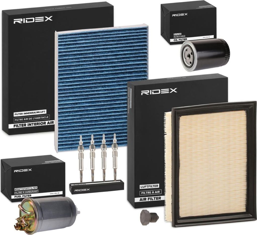 RIDEX Inspektionspaket Filterset für VW GOLF III (1H1) Golf IV Cabrio (1E) Golf III Cabrio (1E7) GOLF III Variant (1H5) Vento (1H2)