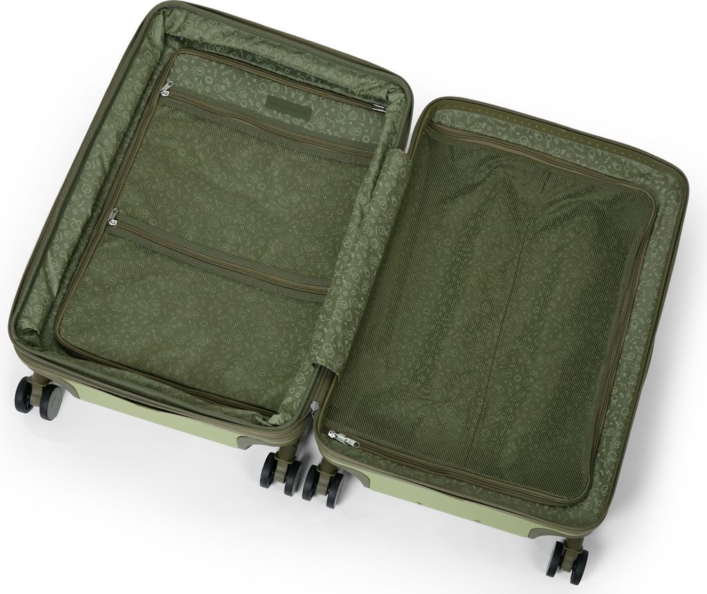 Mitte - Handgepäck-Koffer + digitaler Gepäckanhänger Kofferschild, Kabinentrolley XL-Erweiterung Bordgepäck Hardcase Handkoffer Flugzeug Carry-...