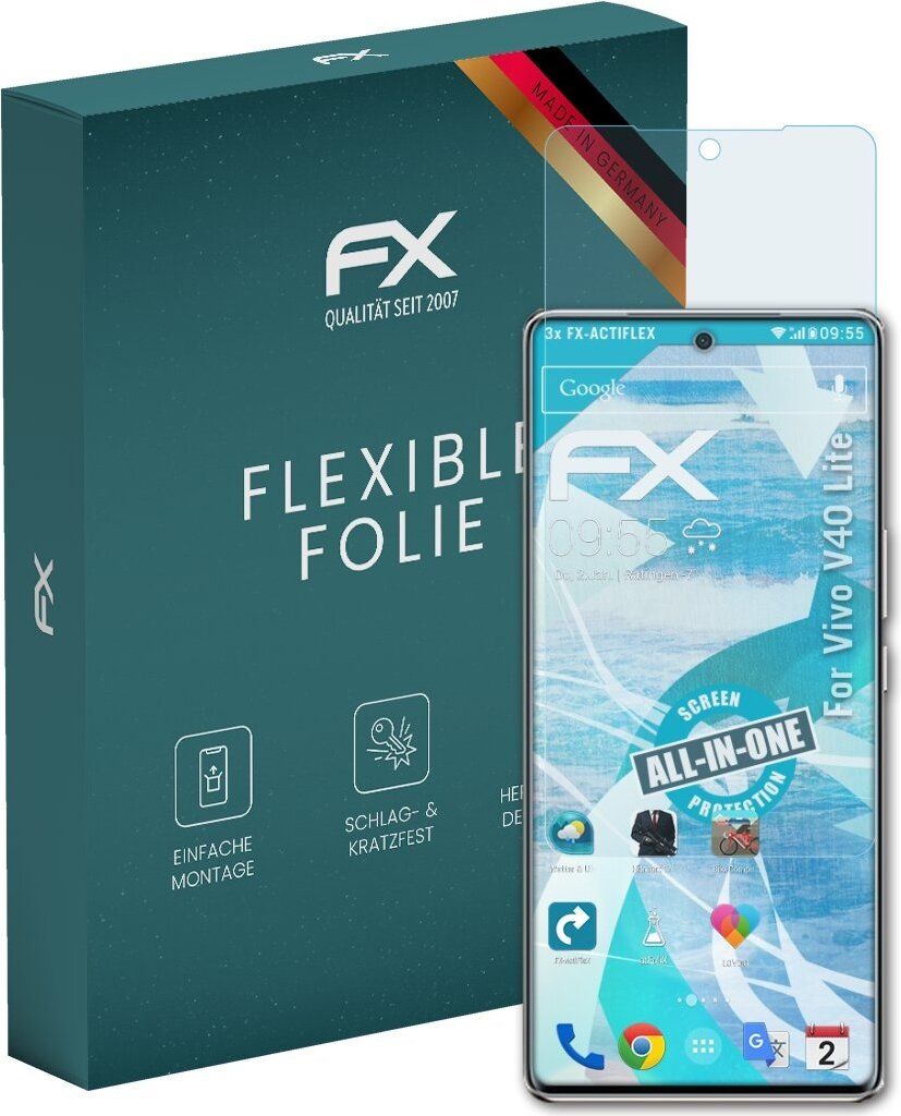 atFoliX FX-ActiFleX 3x Schutzfolie kompatibel mit Vivo V40 Lite Folie