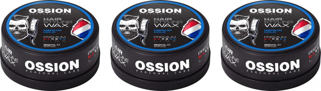 Ossion Barber Line Hair Styling Wax Medium Hold 3x150 ml Produktbild 