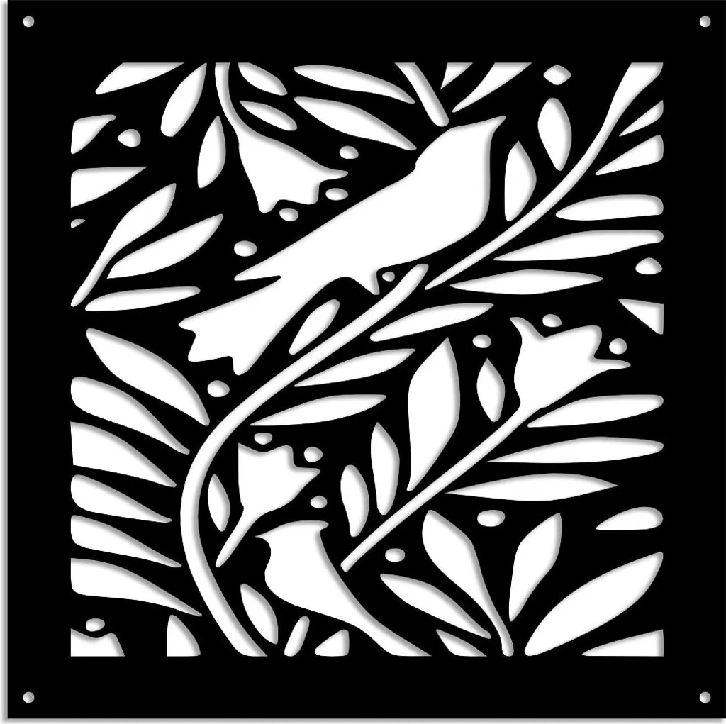 Pannello Decorativo COLIBRI Nero 73x73 - Parasole e Quadro PVC Moderno