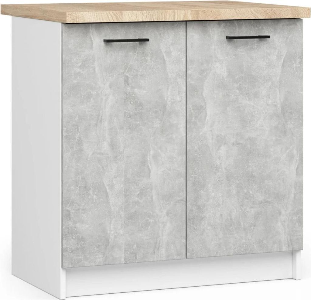 Unterschrank 80 cm VERMINA - weiß / Beton Produktbild 