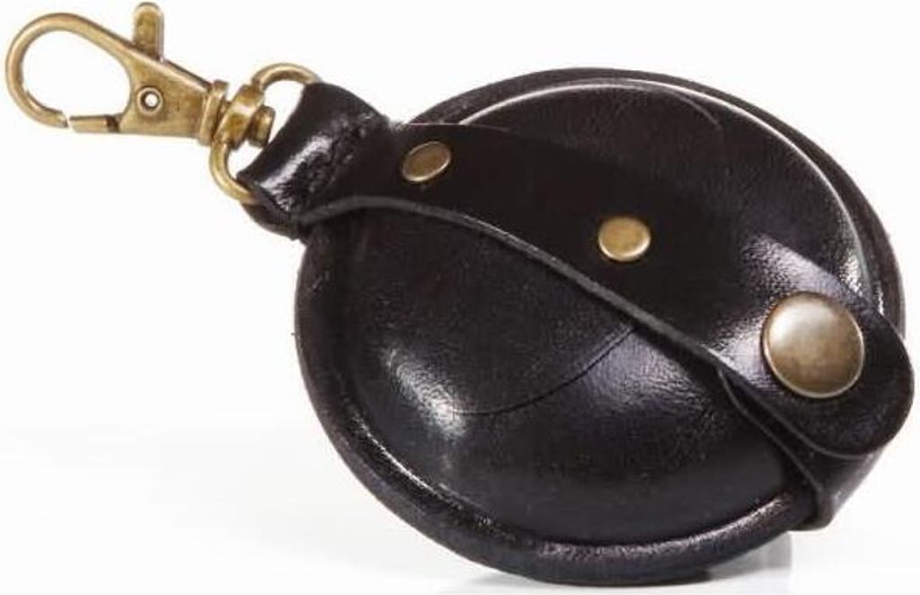 Mika Geldbörse mit Karabiner klein Sattelleder schwarz ca. Ø 7 cm 28063801