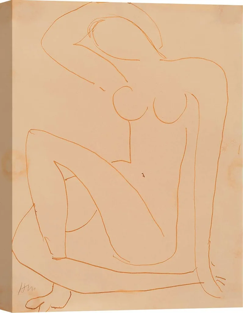Quadro su Tela Matisse 60x40 cm - Nudo Seduto 1953 Arredo Casa