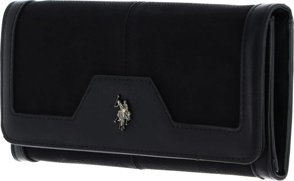 U.S. POLO ASSN. Monroe Flap Wallet Black - Porte-monnaie Noir en Simili