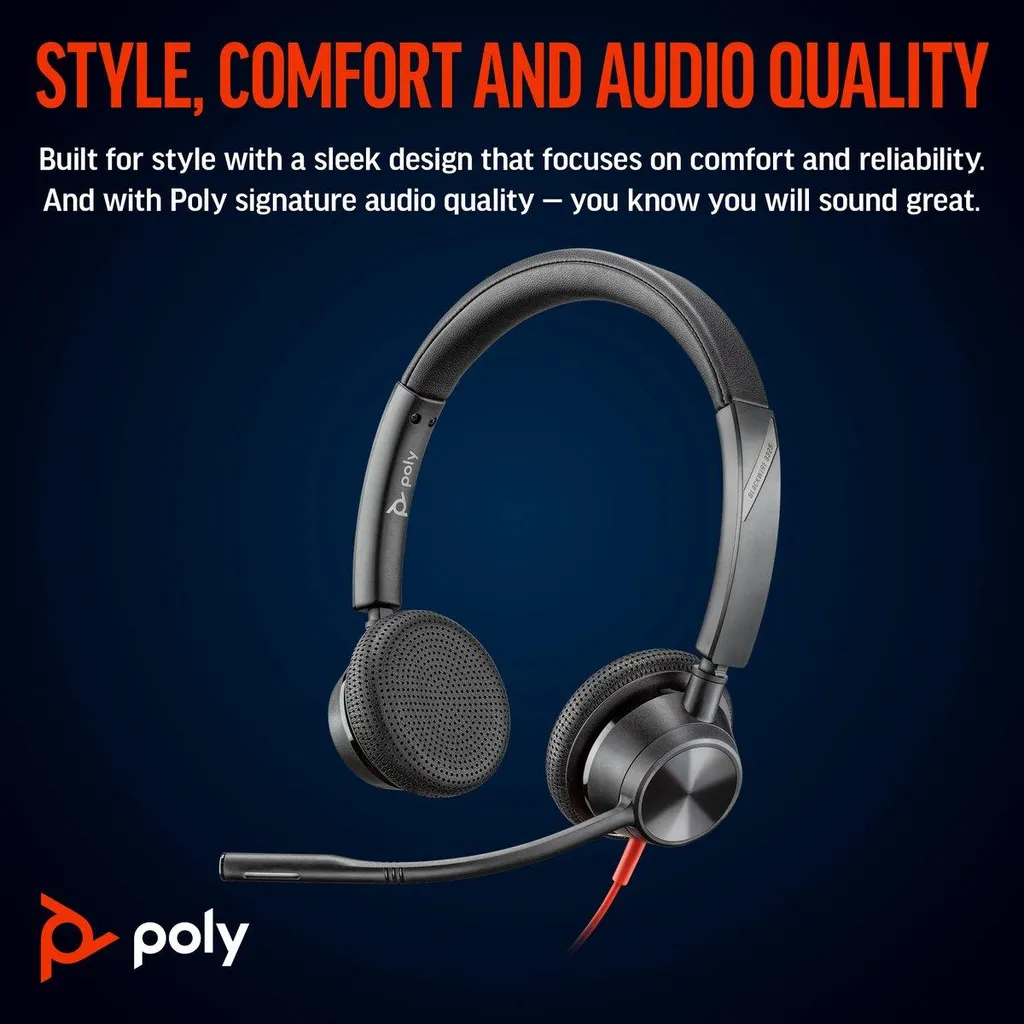 Casque télétravail Poly Blackwire 3325 USB-C compatible Teams et PC/Mac - 8