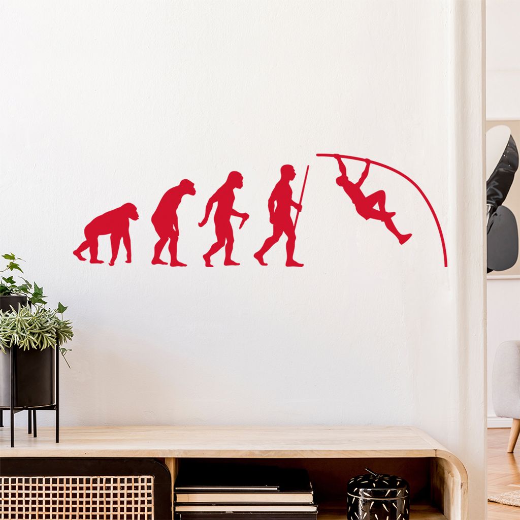Stabhochsprung Evolution Wandtattoo Wandaufkleber Wall Sticker - Dekoration, Küche, Wohnzimmer, Schlafzimmer, Badezimmer