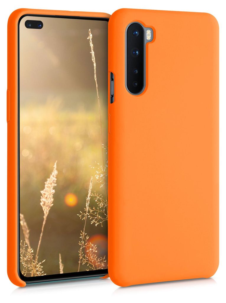 kwmobile Handyhülle für OnePlus Nord Hülle - Case Silikon - Kabelloses Laden - Schutzhülle Cover in Fruity Orange