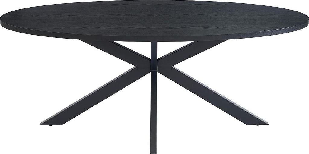 8-Sitzer Tisch, Eichenfurnier und Metall - Schwarz - Produktbild 