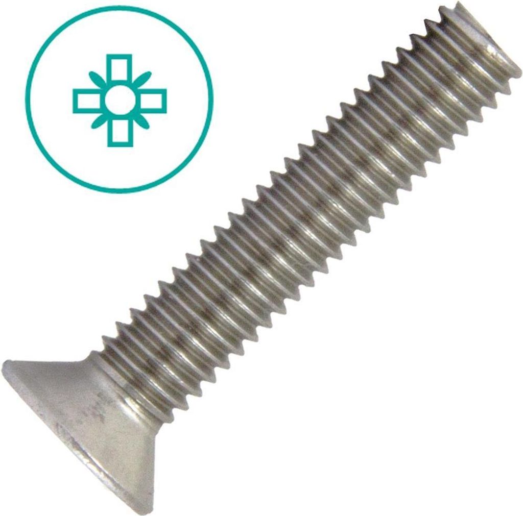 AG-BOX Senkkopfschrauben M2,5x16 mit Kreuzschlitz "Z" DIN 965 Edelstahl A2, 10 Stück