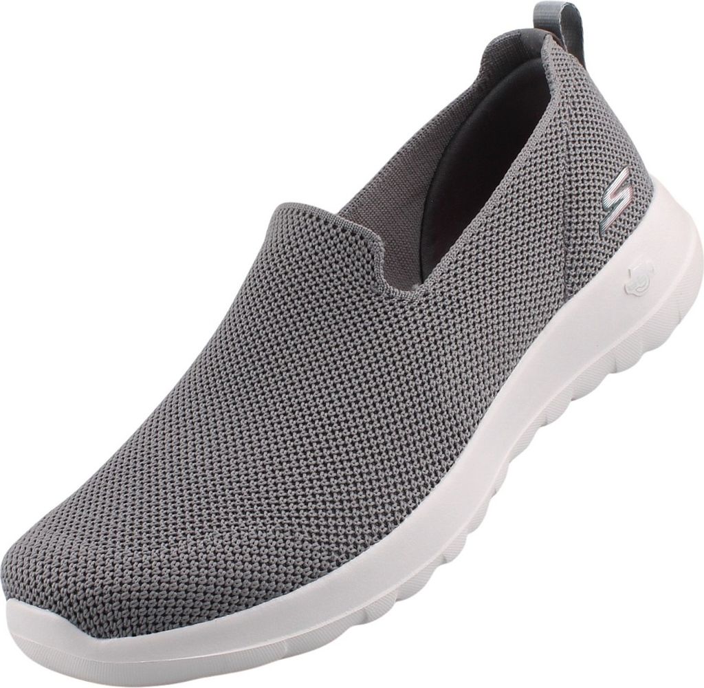 A single gray Skechers sneaker is shown against a white background.