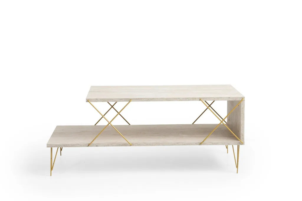 Skye Decor, Loire - Oro, Travertino, Tavolini da salotto, Travertino, 100 x 40 x 50 cm