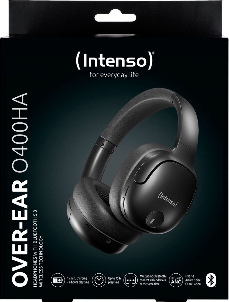 Intenso True Wireless Kopfhörer Bluetooth OVER-EAR O400HA Produktbild 