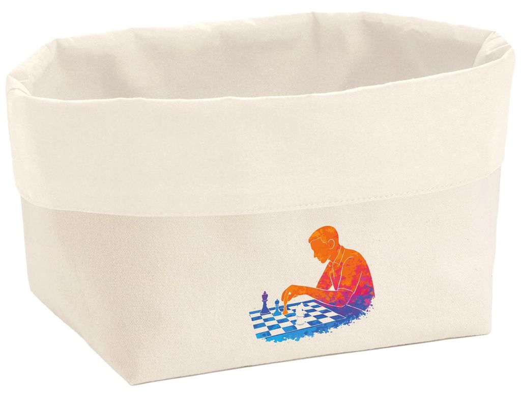 Huuraa Organizer Schach bunte Silhouette 8 Liter Large Canvas Baumwolle Utensilo Geschenkidee