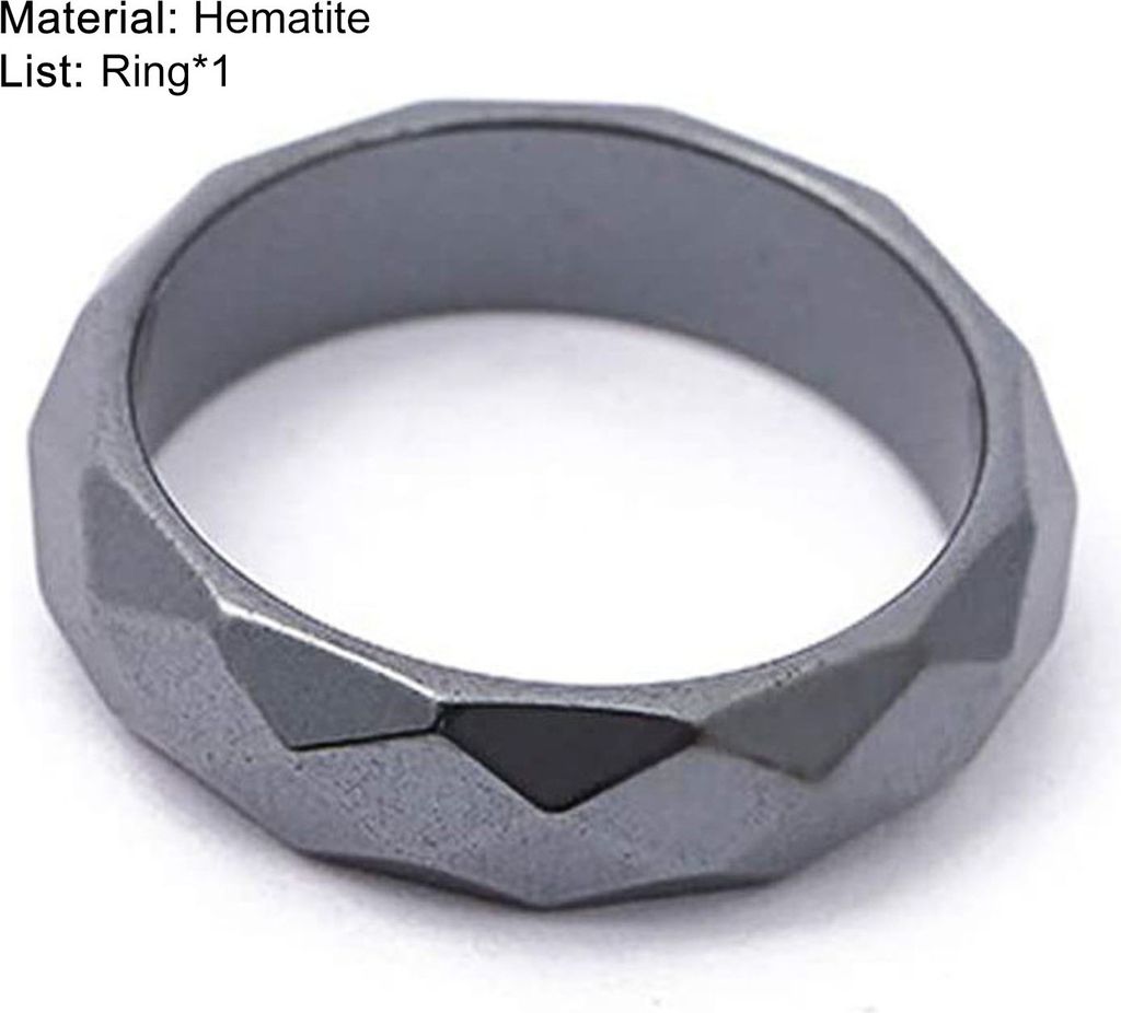 Fingerring mit geometrischer Oberfläche, trendiger schwarzer runder All-Match-Ring für Dating-schwarz 6T,US 10