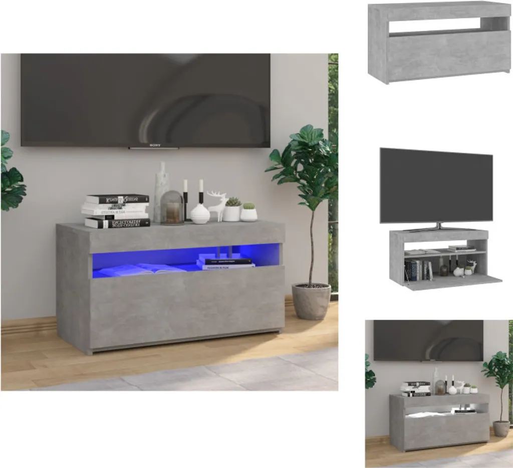 Mobile Porta TV Moderno LED Grigio Cemento vidaXL 75cm