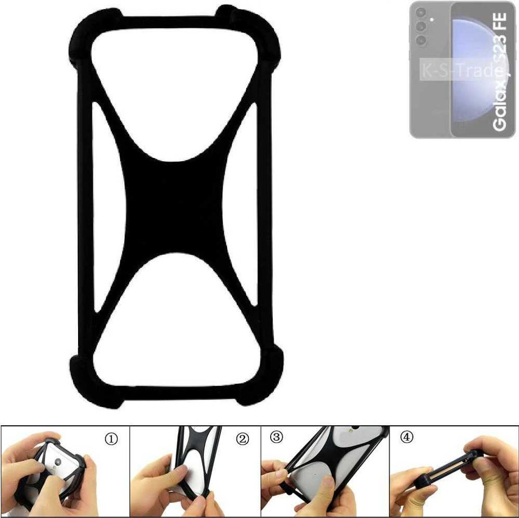 K-S-Trade Handy-Hülle Schutz-Hülle kompatibel mit Samsung Galaxy S23 FE Silikon Bumper TPU Softcase Smartphone Stoßschutz, schwarz