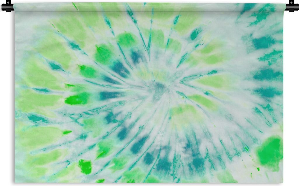 MuchoWow Wandteppich Wandbehang Krawattenfärbung - Hippie - Grün 60x40 cm Tapisserie Dekoration Wandtuch - Wanddekorationen