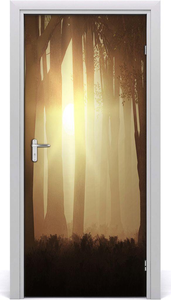 Tulup Türaufkleber 95x205 cm Dekorative Aufkleber Selbstklebend Wasserdichte Tapete Abnehmbar Schlafzimmer Wohnzimmer Wohnkultur - Nebel im Wald